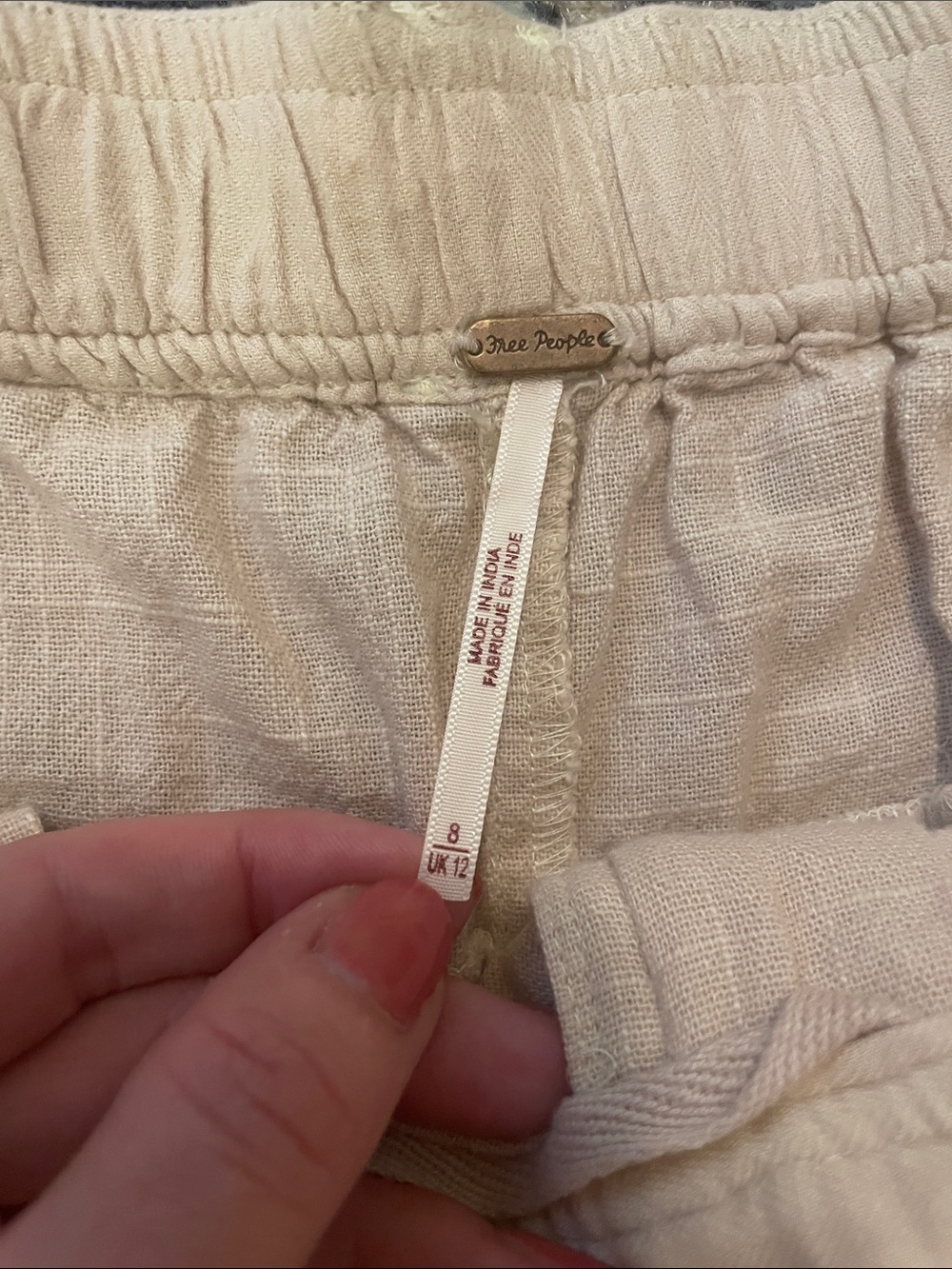 Free People Lotta Love Linen Trousers Tan | Women’s Size 8 - Picture 6 of 7